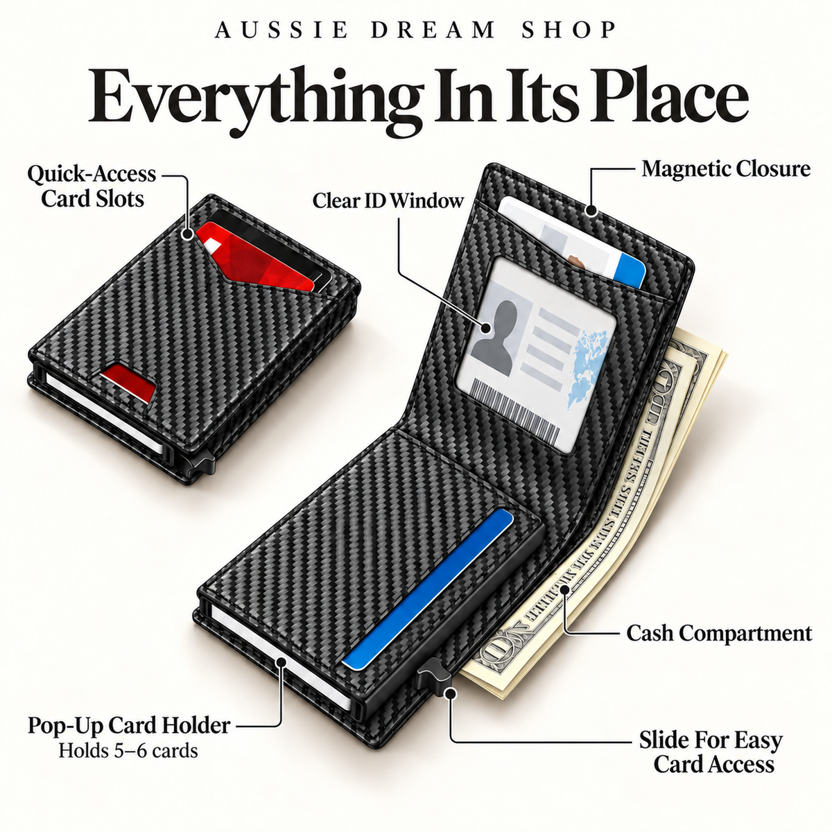 SlideCraft™ | Pop-Up RFID Wallet